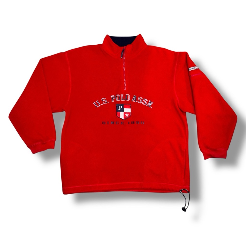 Vintage 1890 Red & Navy Blue U.S Polo Assn Fleece 🏇